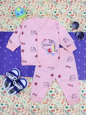 0Mth - 9Mth Dino Light Peach Baba Suit For Newborns BG NBS72