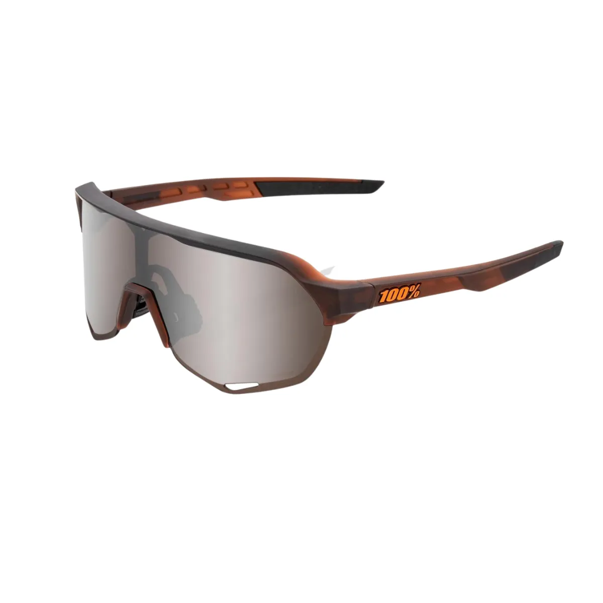 100% S2 - Matte Translucent Brown Fade - HiPER Silver Mirror Lens