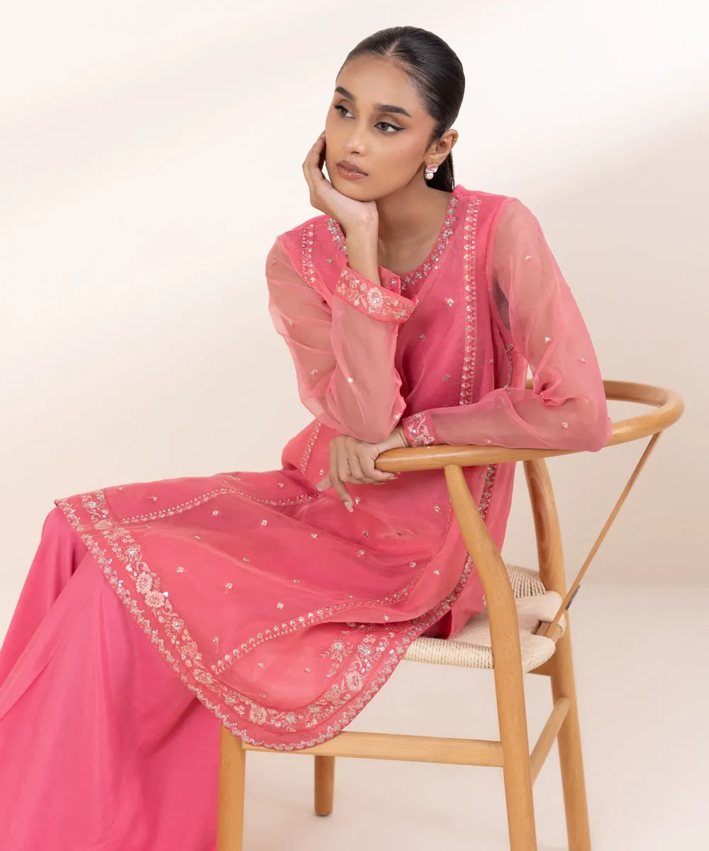 2 Piece - Embroidered Organza Suit