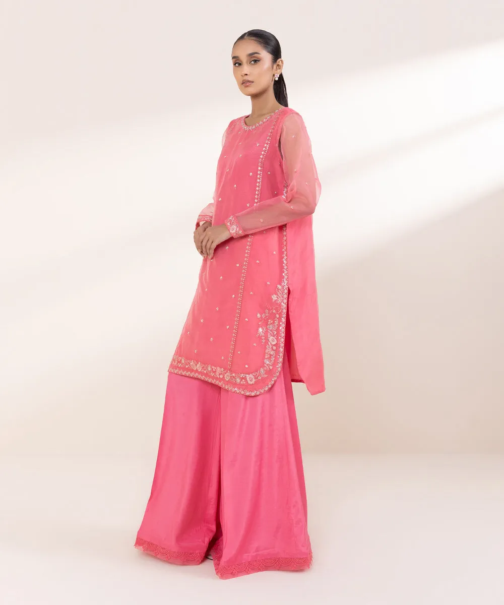 2 Piece - Embroidered Organza Suit