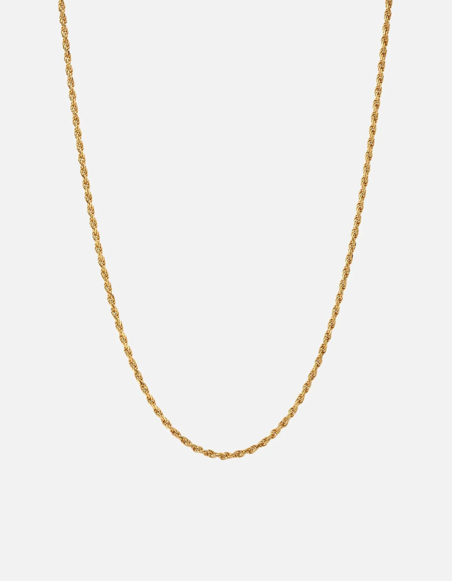 2.4mm Rope Chain Necklace, Gold Vermeil