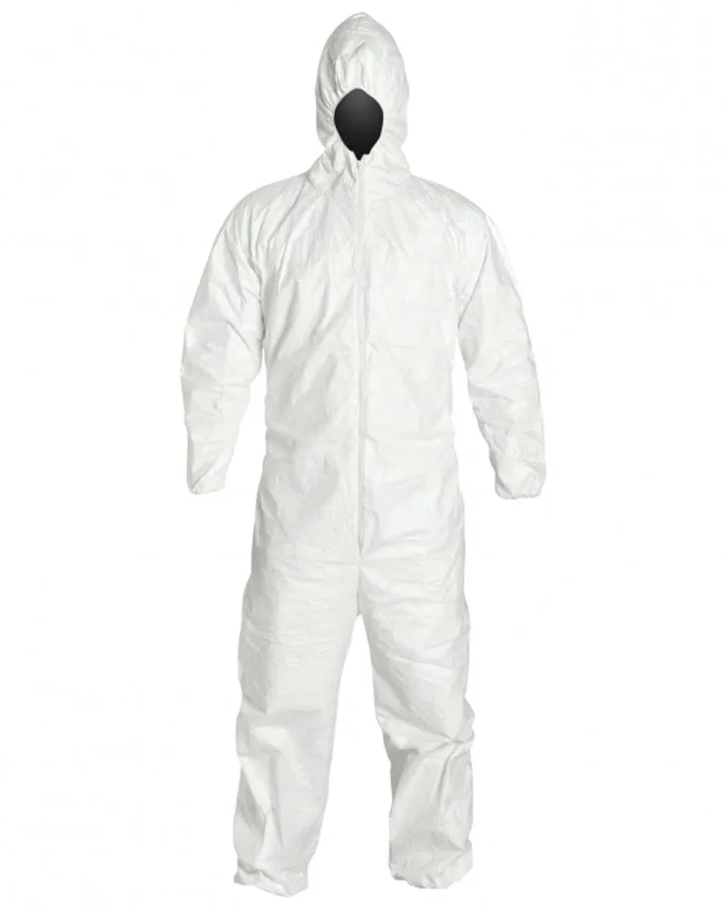 (25/Case) LiquidGuard Disposable Coveralls with Hood, Elastic Wrists & Ankles - Similar to Tyvek