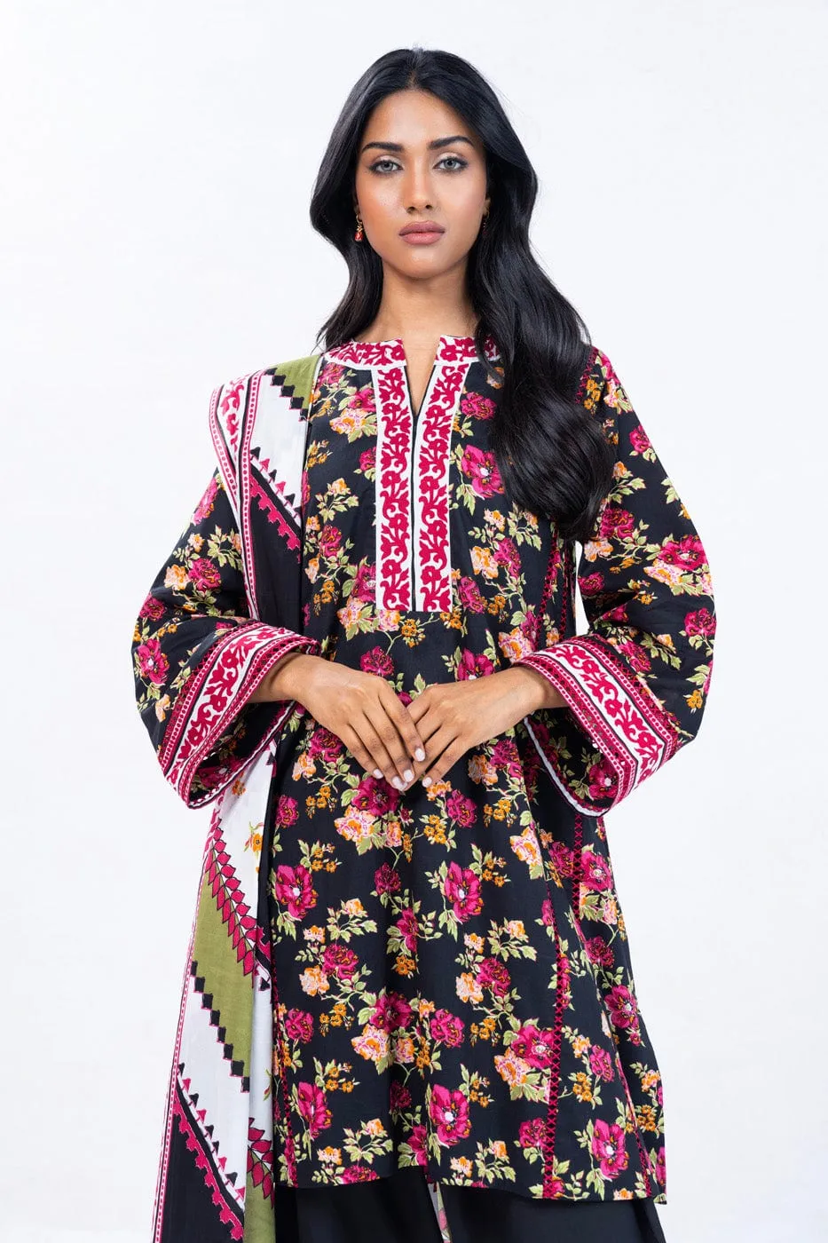 3 Pc Printed Lawn Suit With Lawn Dupatta