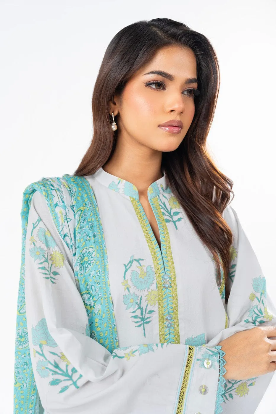 3 Pc Printed Lawn Suit With Printed Lawn Dupatta