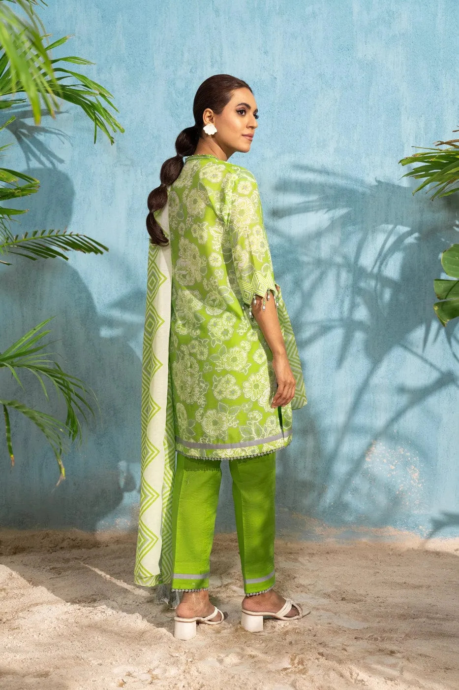 3 Pc Printed Poly Viscose Suit With Poly Viscose Dupatta