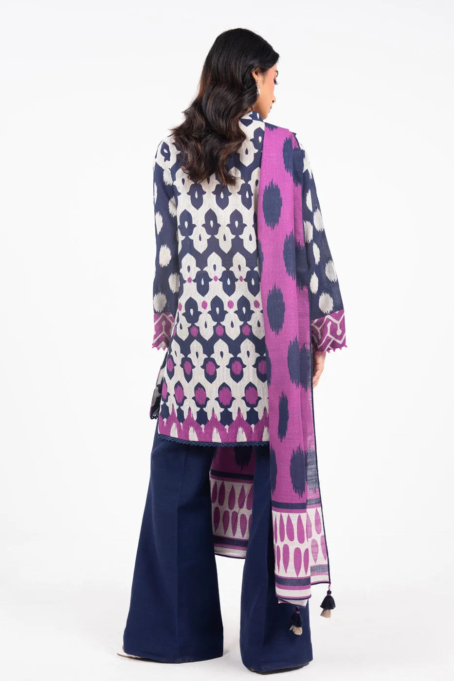 3 Piece Printed Khaddar Suit With Light Khaddar Dupatta