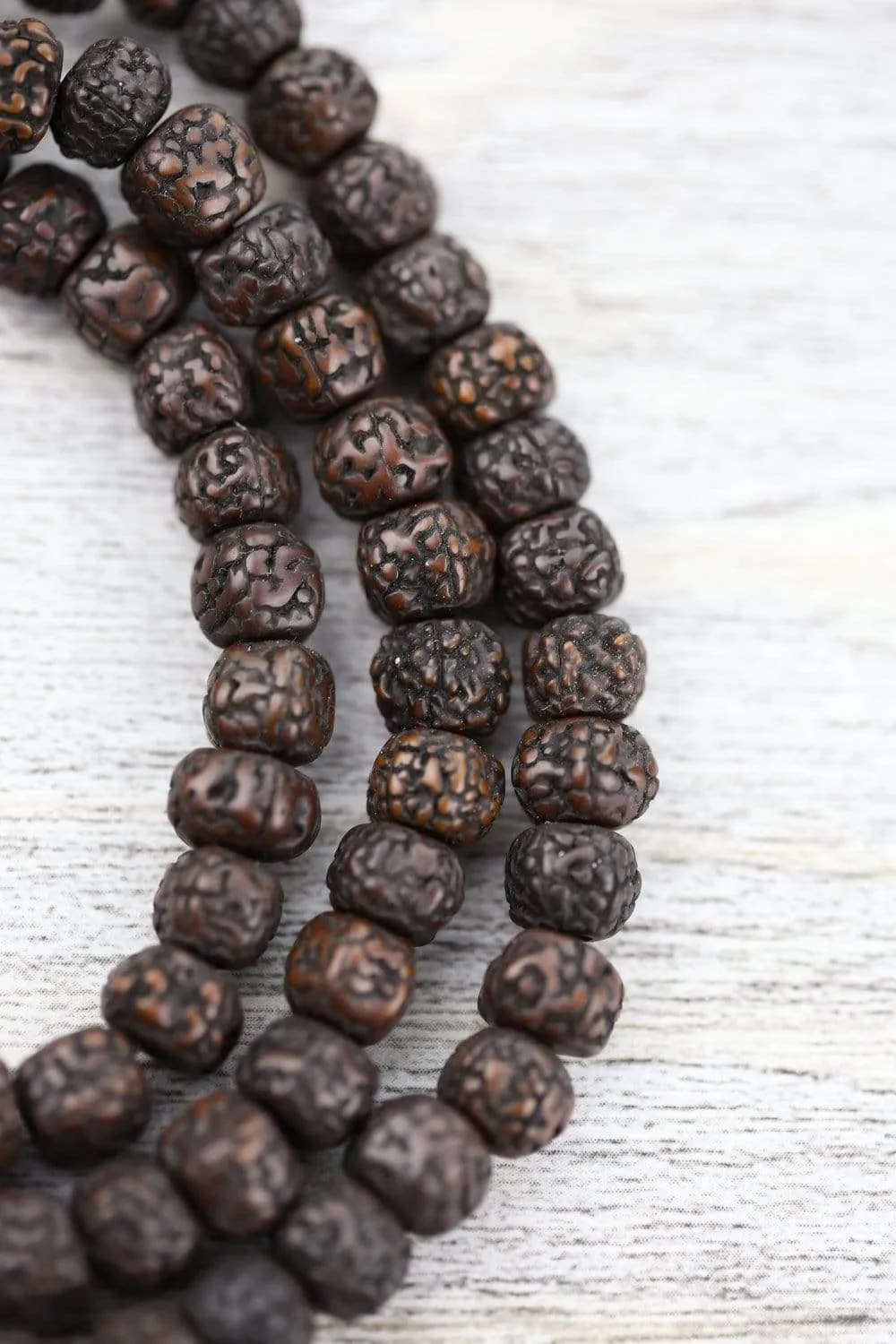 Aged Dark Rudraksha Mala & Bracelet Set