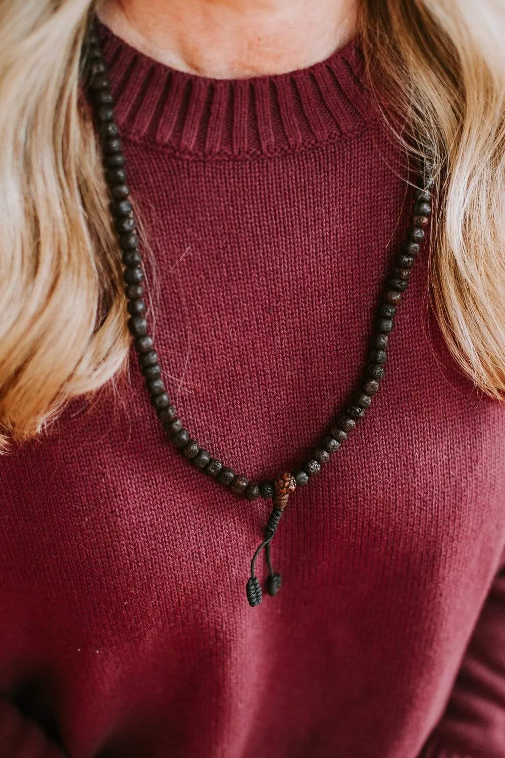 Aged Dark Rudraksha Mala & Bracelet Set