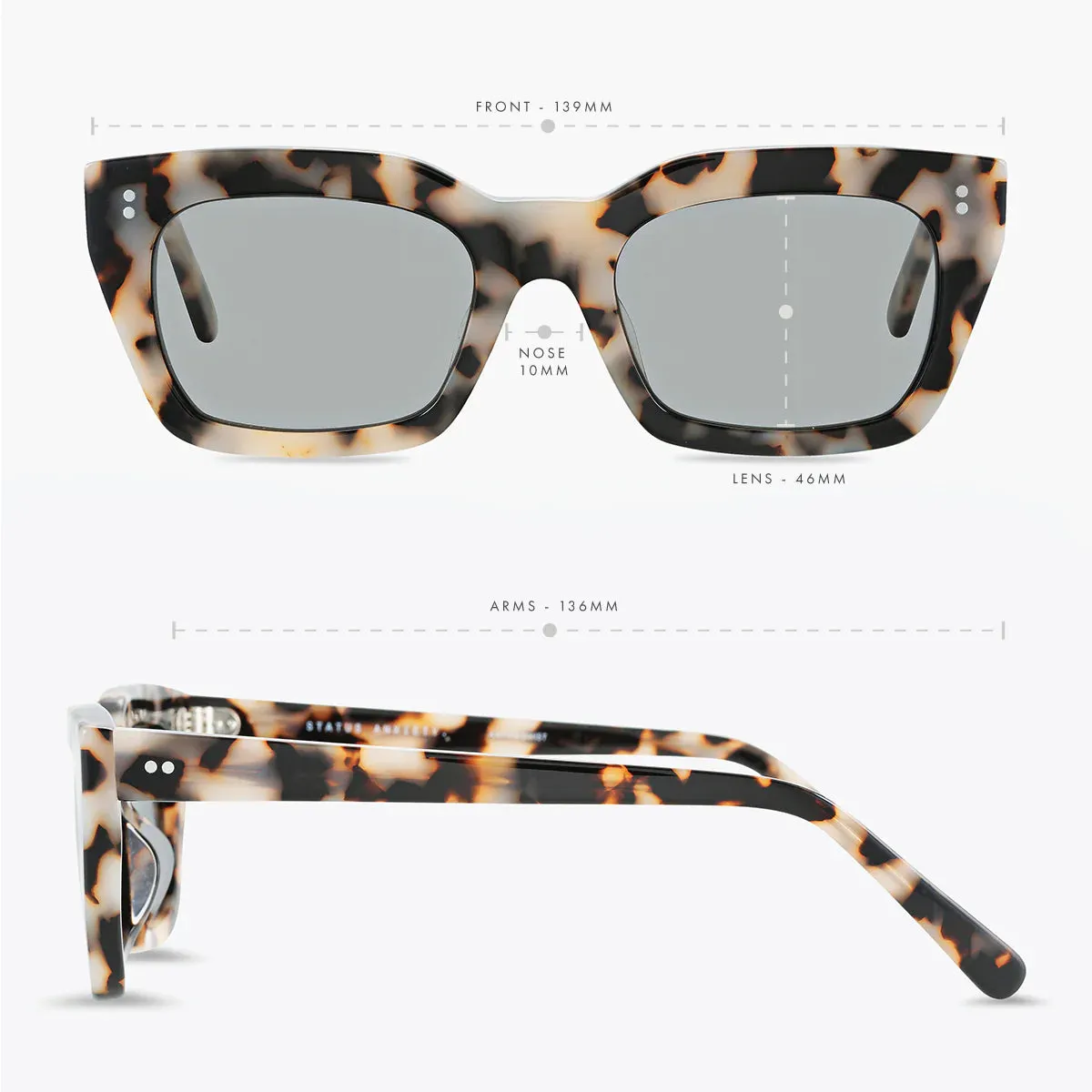 Antagonist White Tort Sunglasses