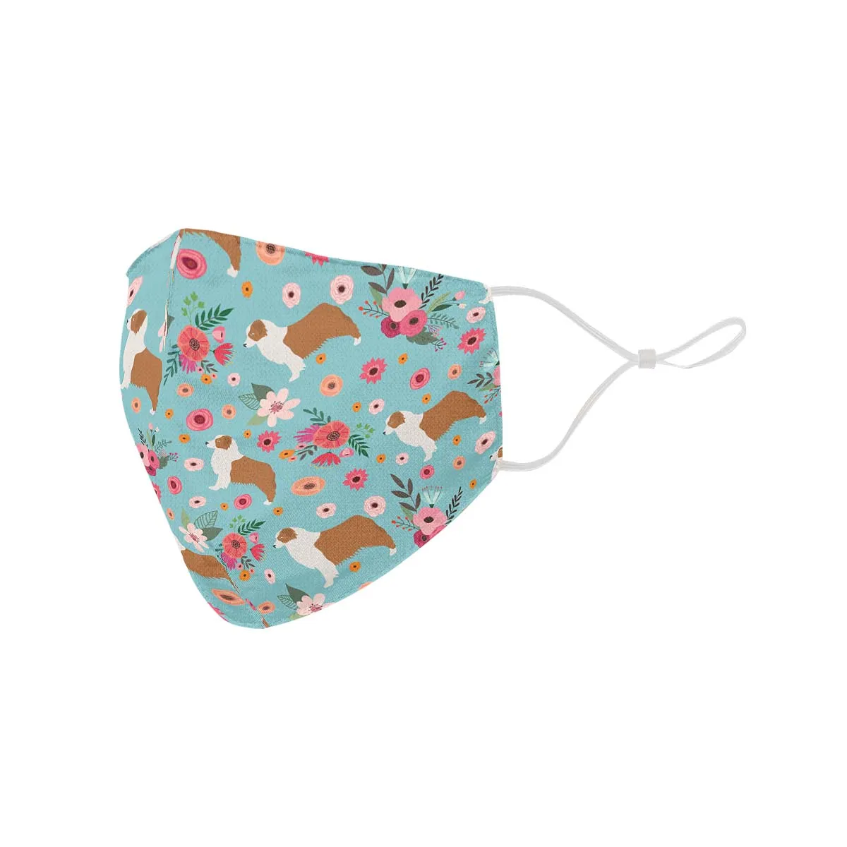 Australian Shepherd Flower Face Cover