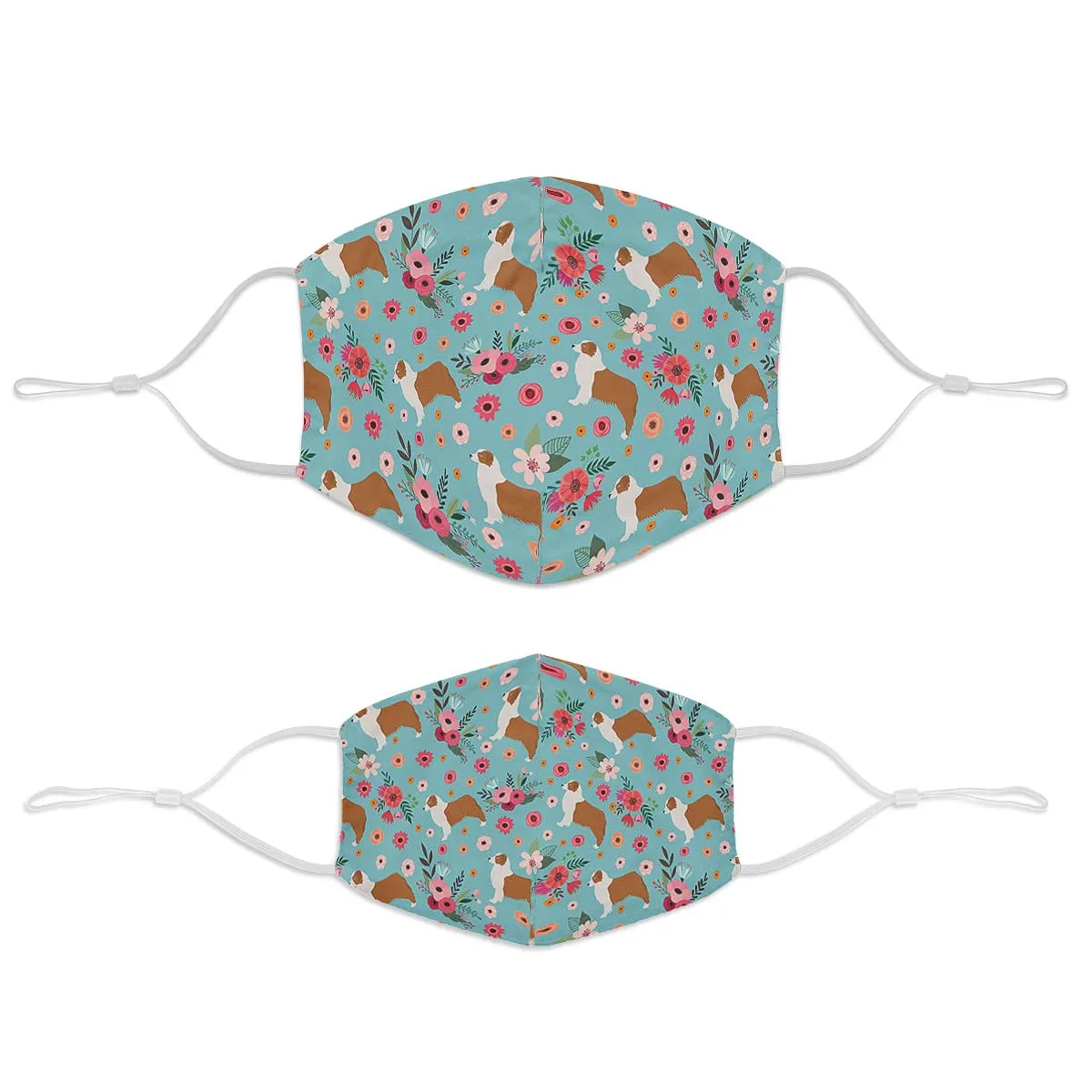 Australian Shepherd Flower Face Cover