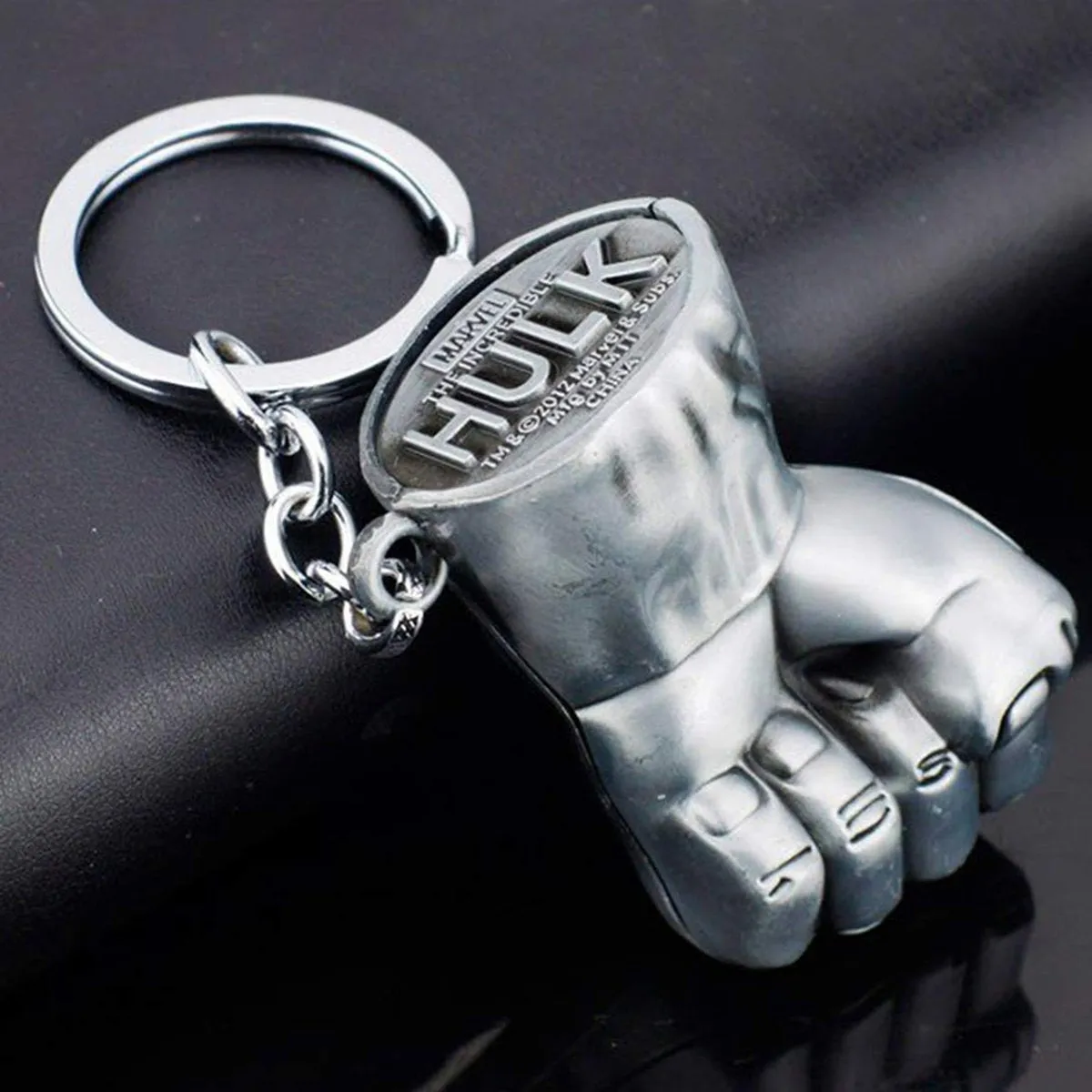 Avengers Super Hero Hulk Hand Fist Punch Silver Key Chain Ring Fans