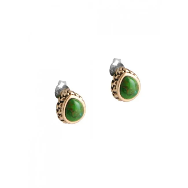 Barse Lime Turquoise Teardrop Post Earring