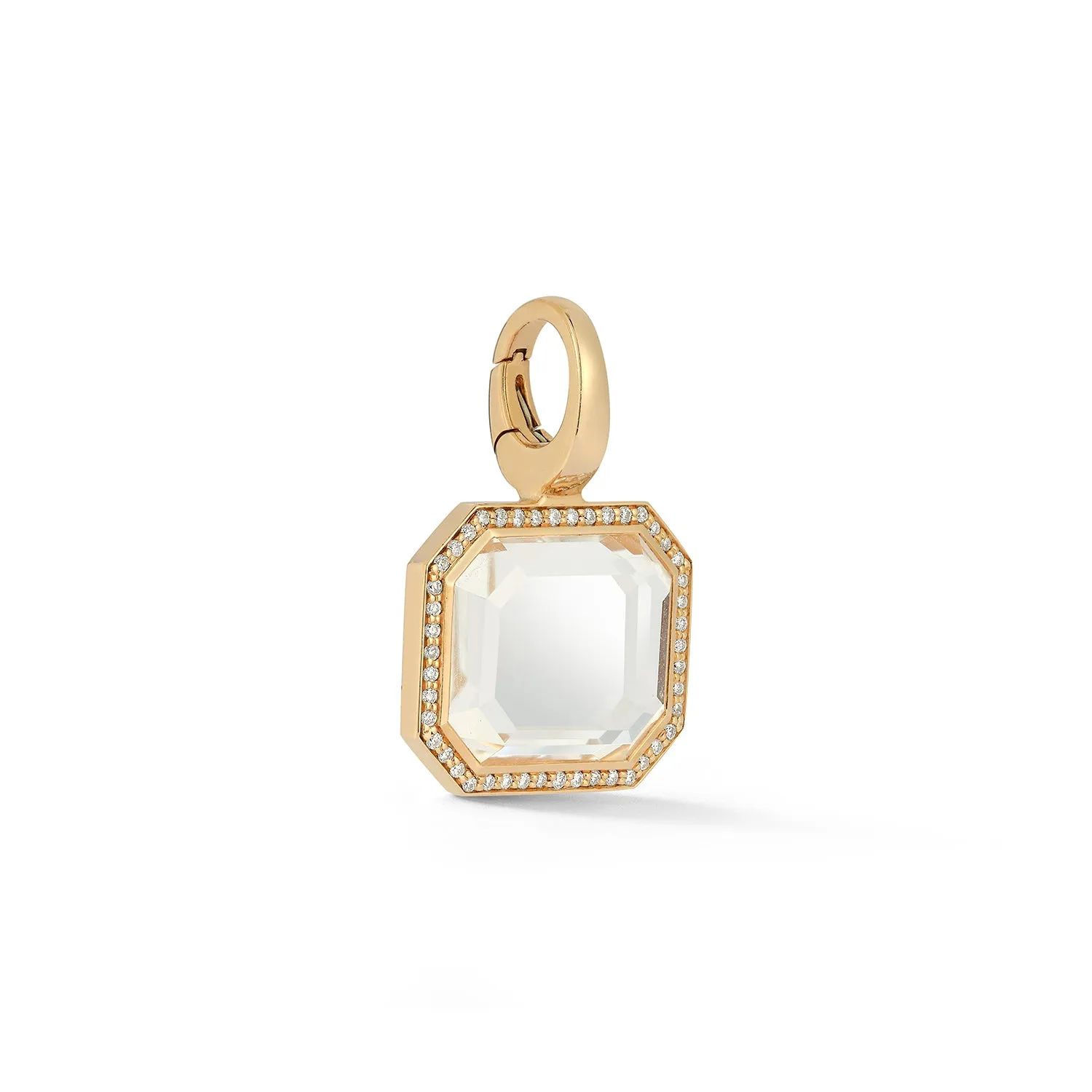 BELL 18K, DIAMOND AND ROCK CRYSTAL CHARM