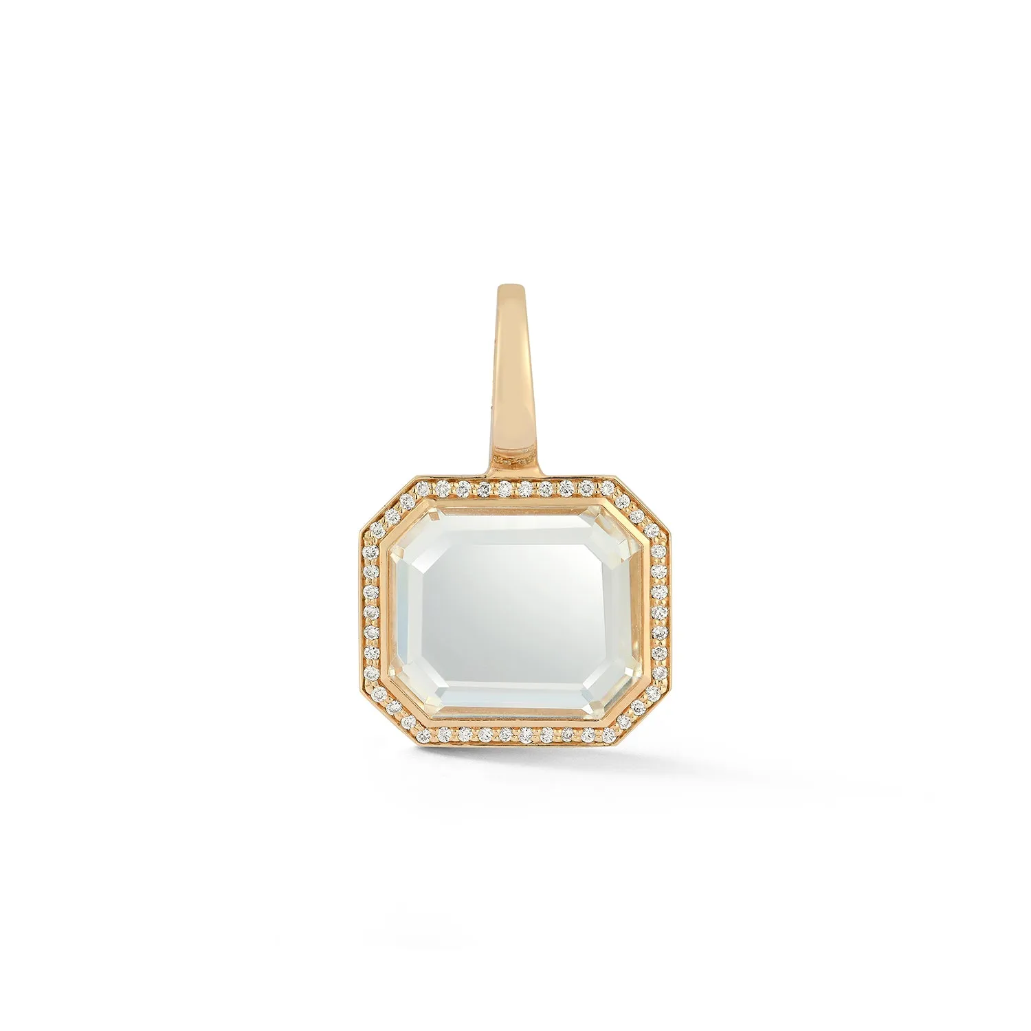 BELL 18K, DIAMOND AND ROCK CRYSTAL CHARM