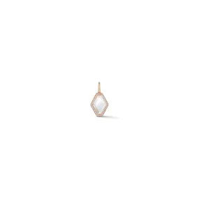 BELL 18K GOLD, DIAMOND AND ROCK CRYSTAL MINI HEXAGON CHARM