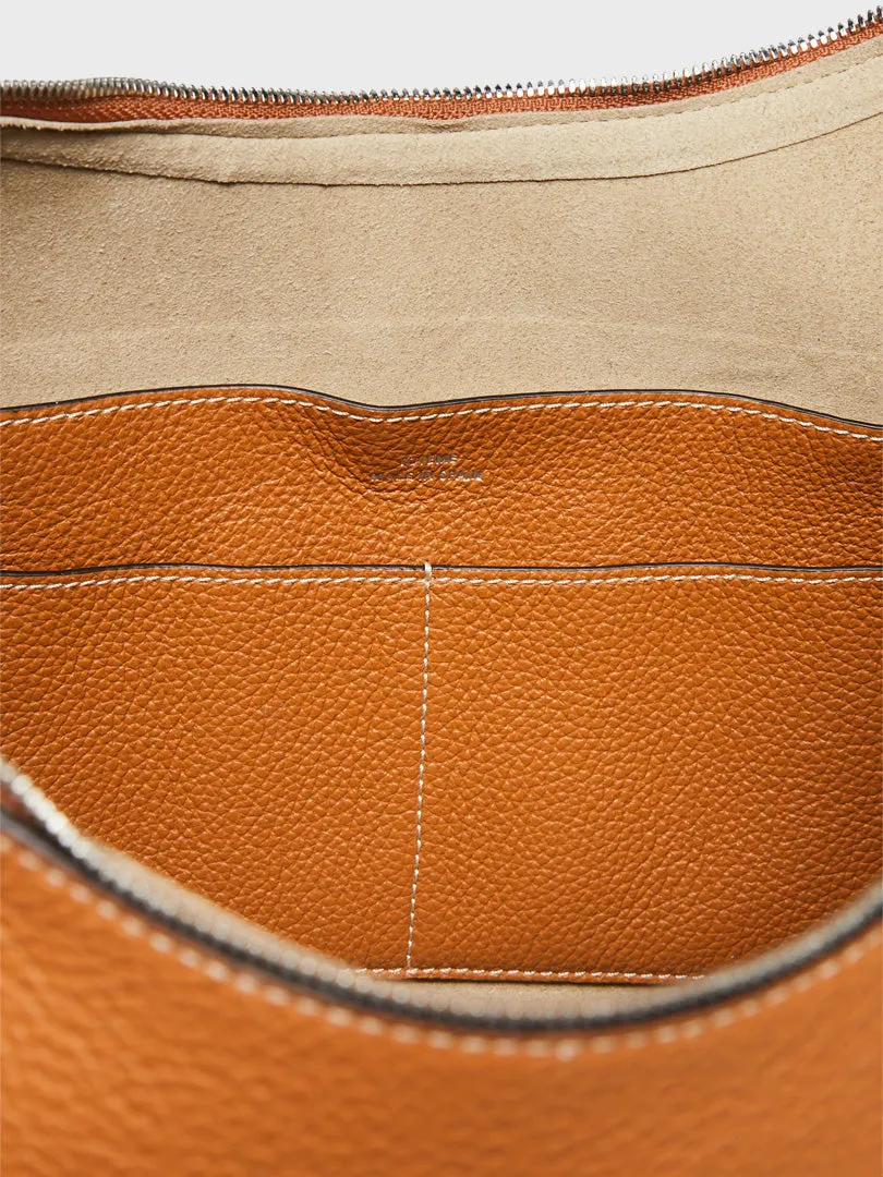 Belt Hobo Bag in Tan Grain