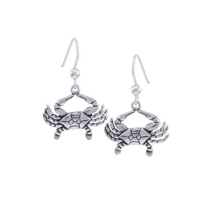 Blue Crab Hook Earrings TE490