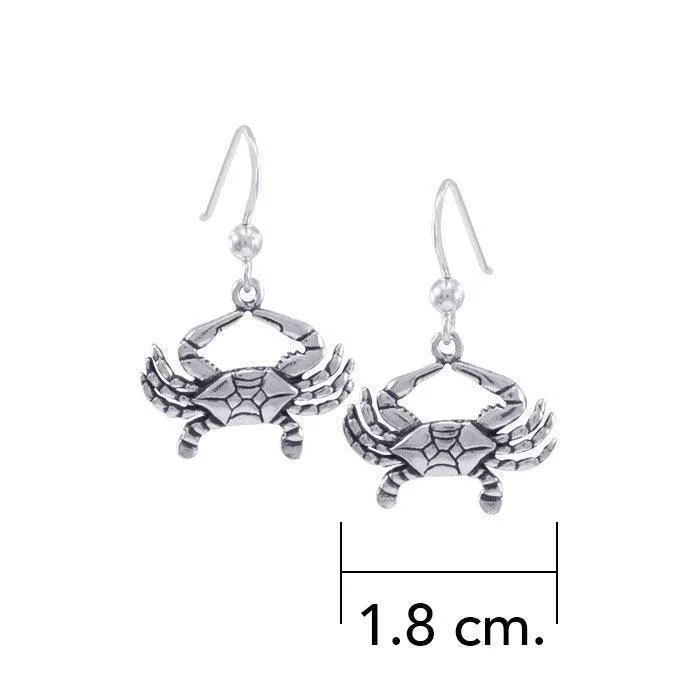 Blue Crab Hook Earrings TE490