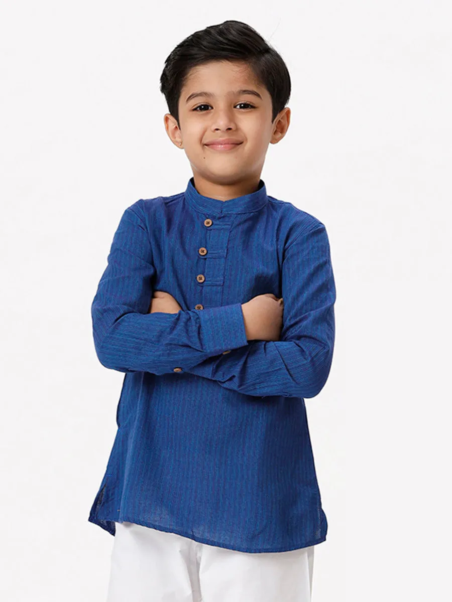 Boys Breeze Cotton Full Sleeves Navy Kurta