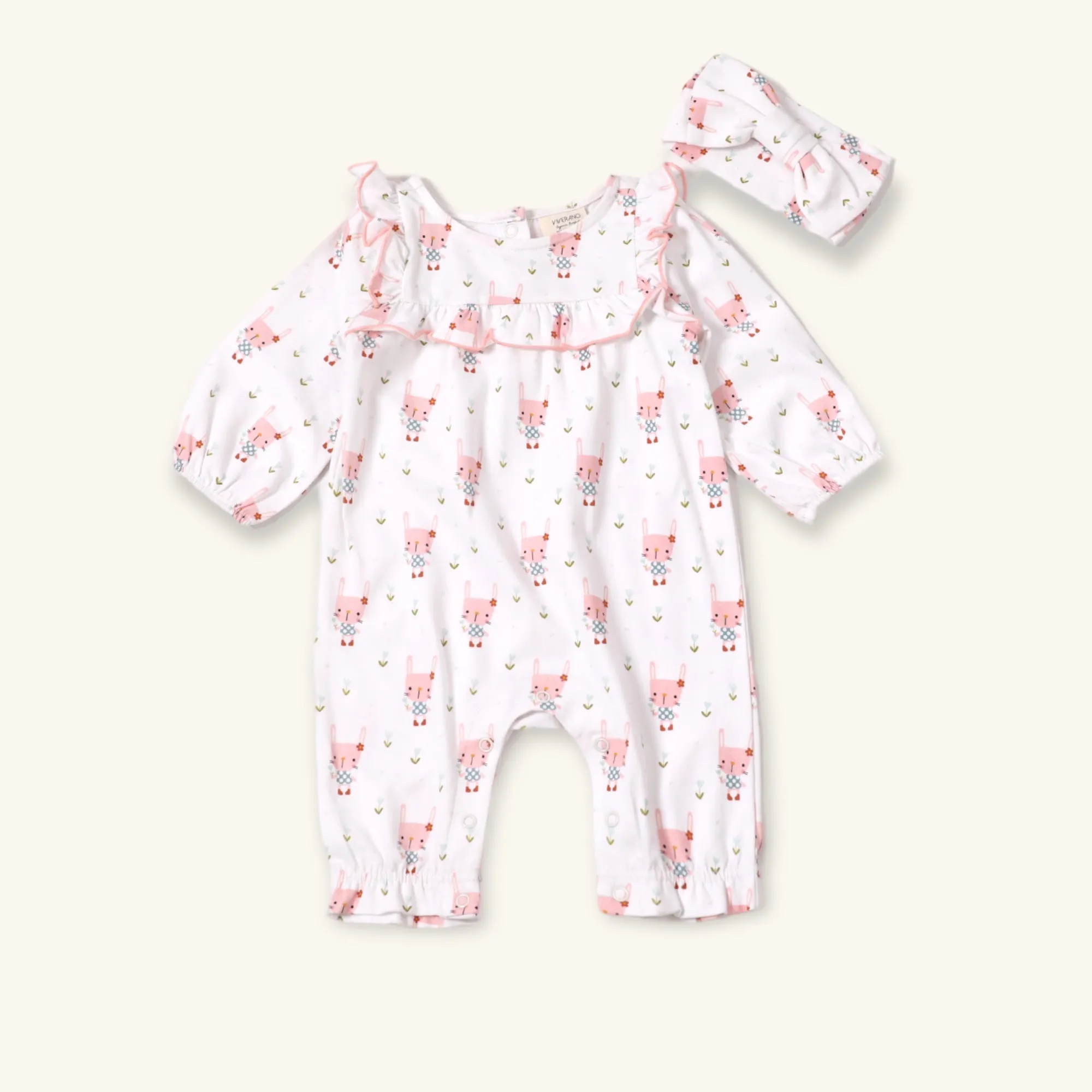 Bunny Ruffle Jumpsuit (Organic Jersey)