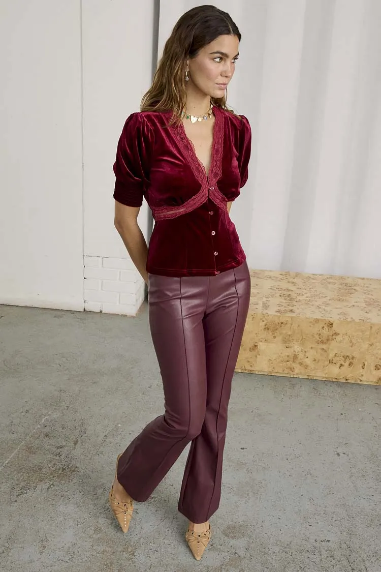 Burgundy Velvet Lindos Top