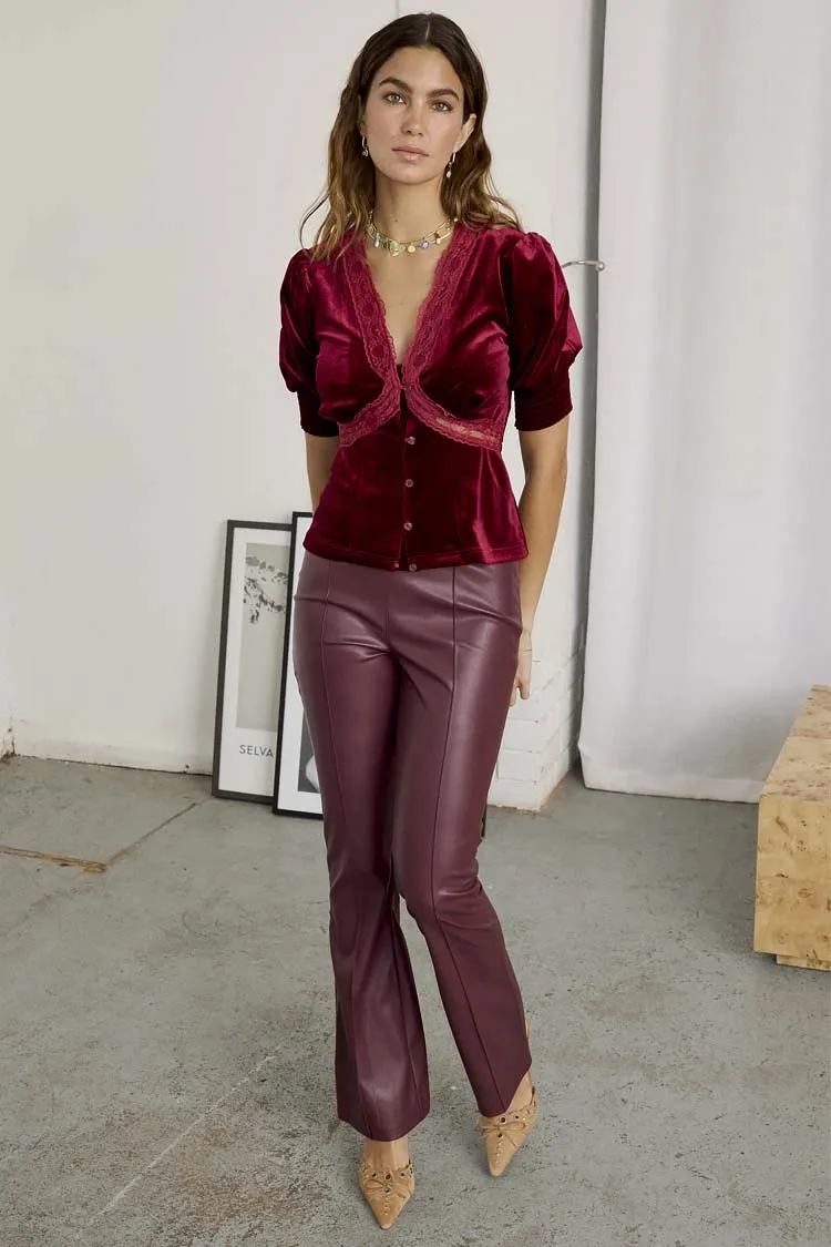 Burgundy Velvet Lindos Top