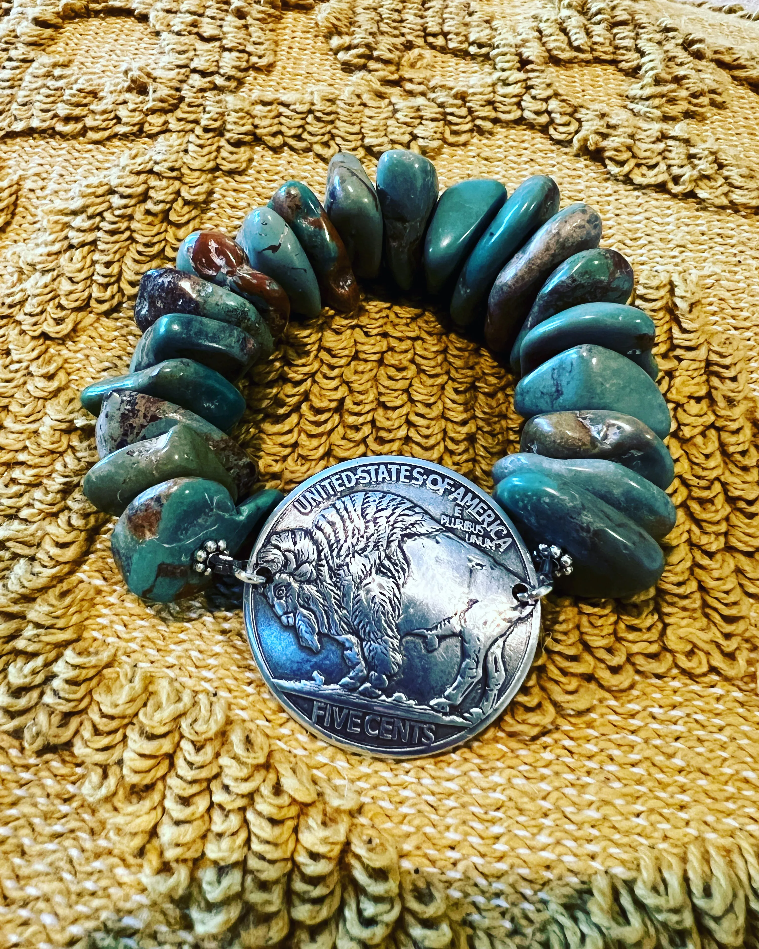 Chunky Rock Coin Bracelet