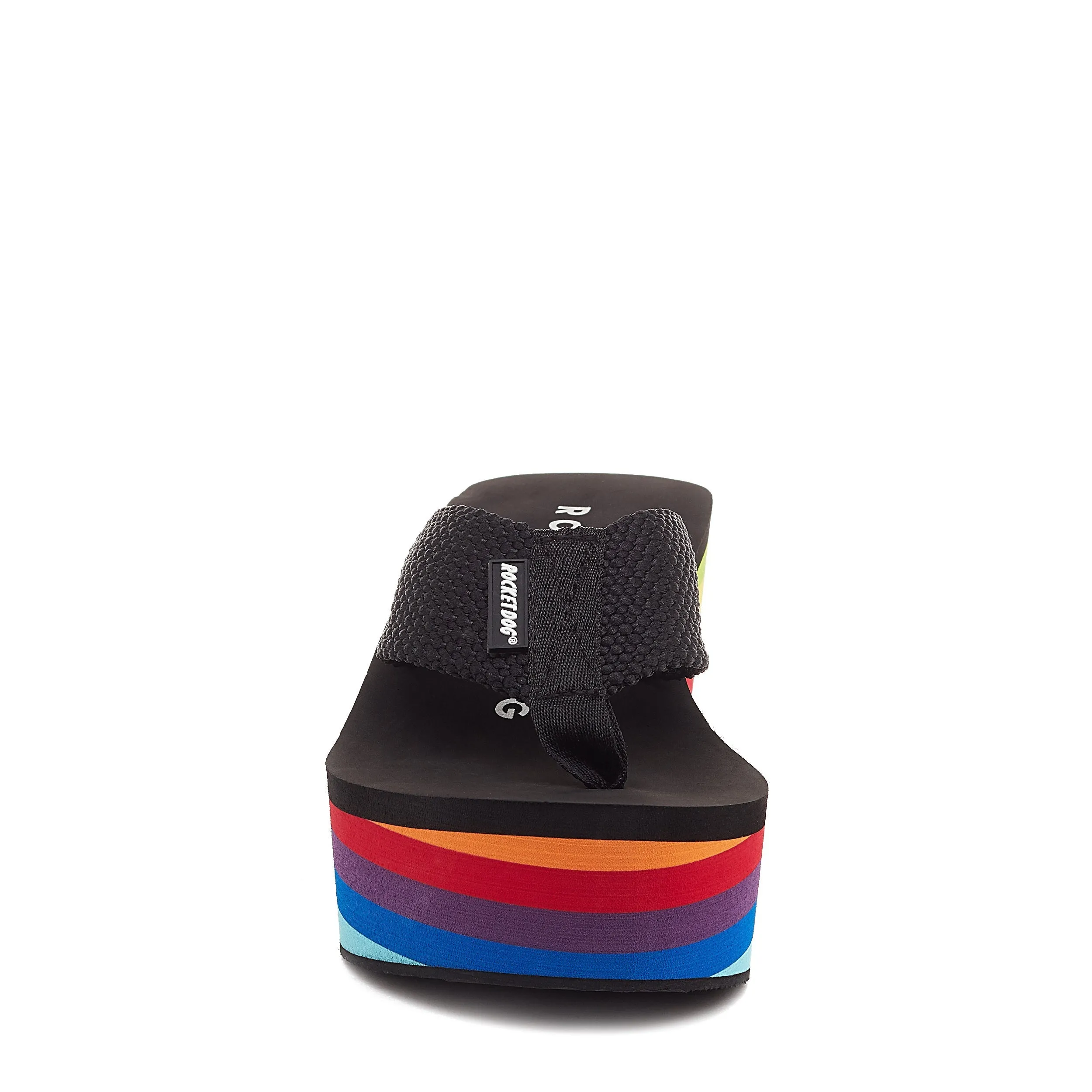 Crush Rainbow Black Platform Flip Flop