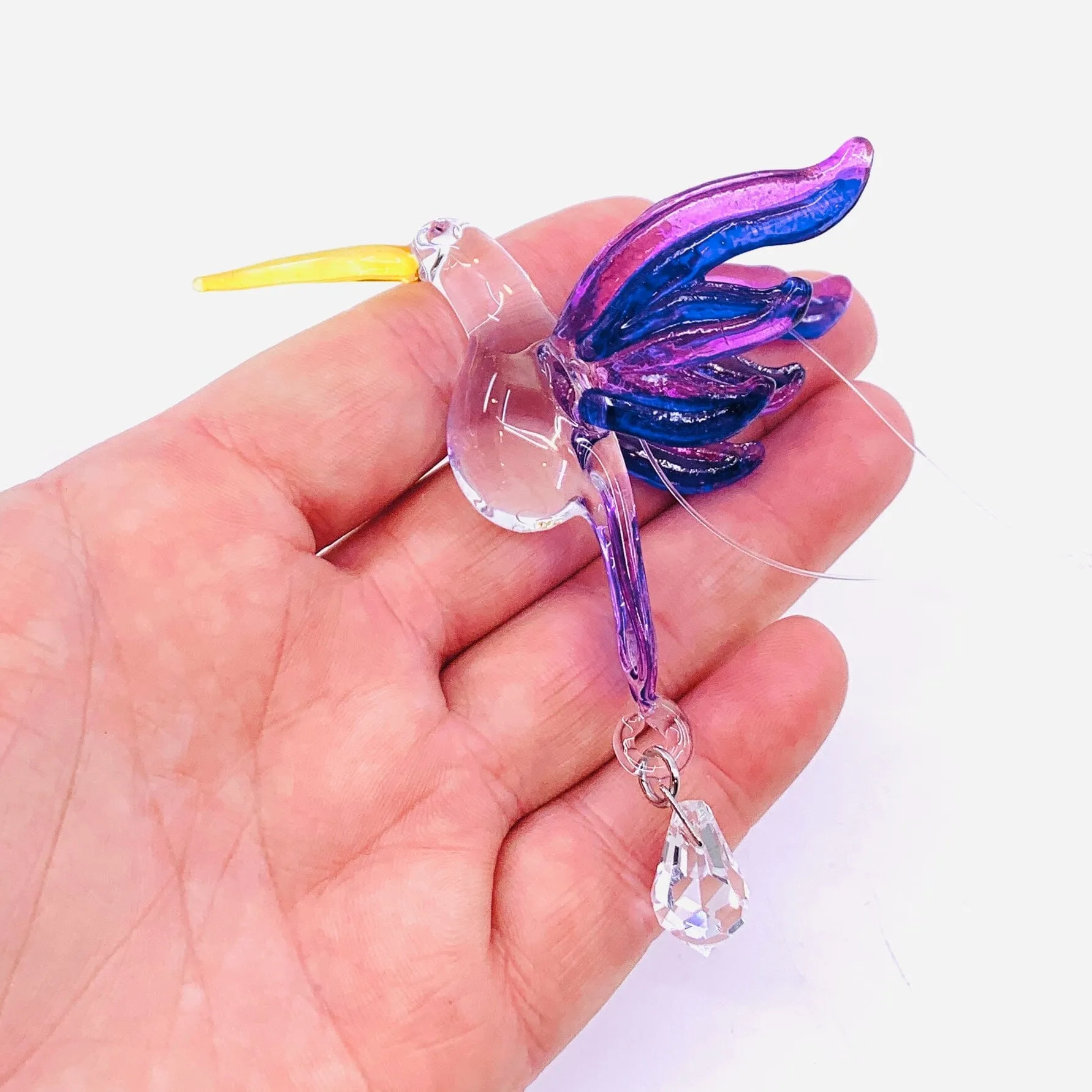 Dazzle Glass Hummingbird, Purple and Pink 19