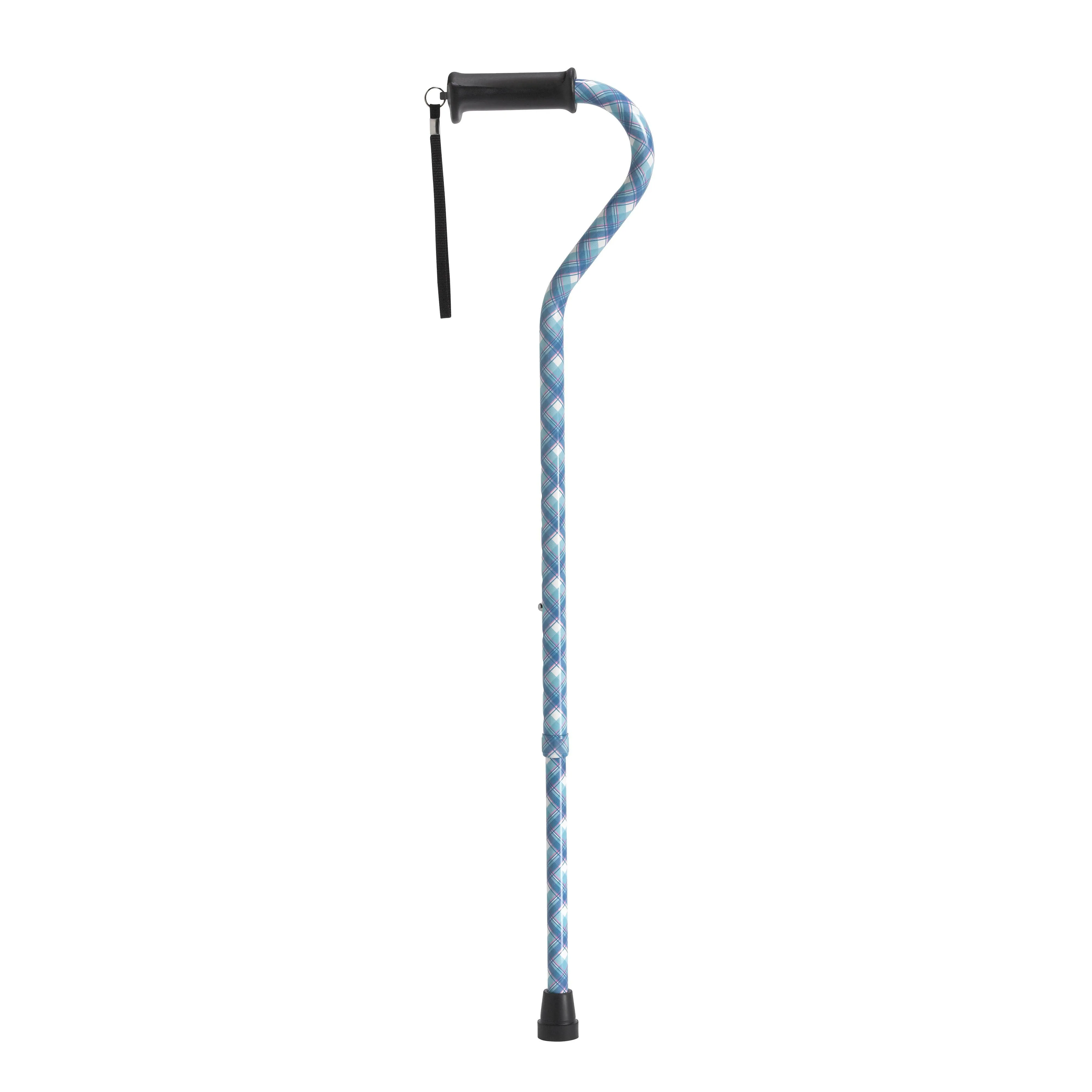 Drive Medical Adjustable Height Offset Handle Cane with Gel Hand Grip