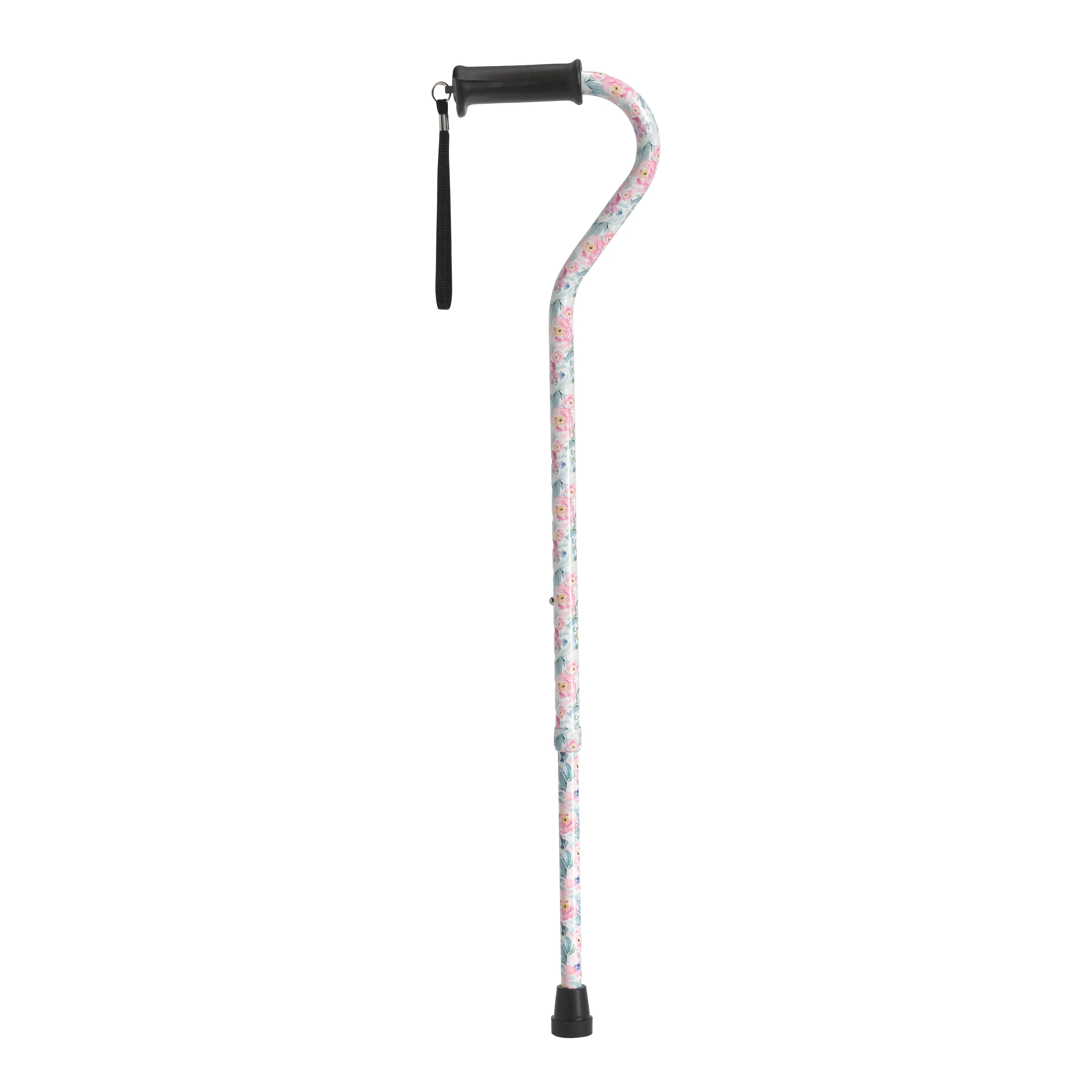 Drive Medical Adjustable Height Offset Handle Cane with Gel Hand Grip