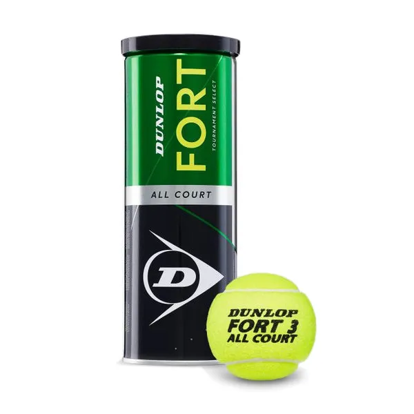 Dunlop Fort All Court Tennis Balls Dozen, Yellow (4 Cans)