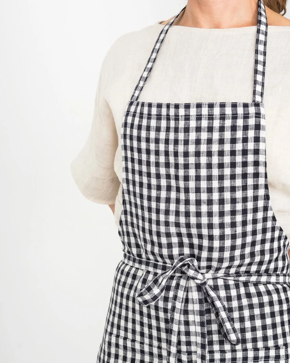 Full Apron: Navy White Check