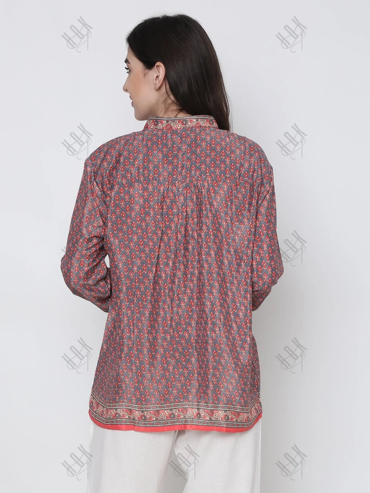 Hand embroidery Chikankari Shirt-Multicolor