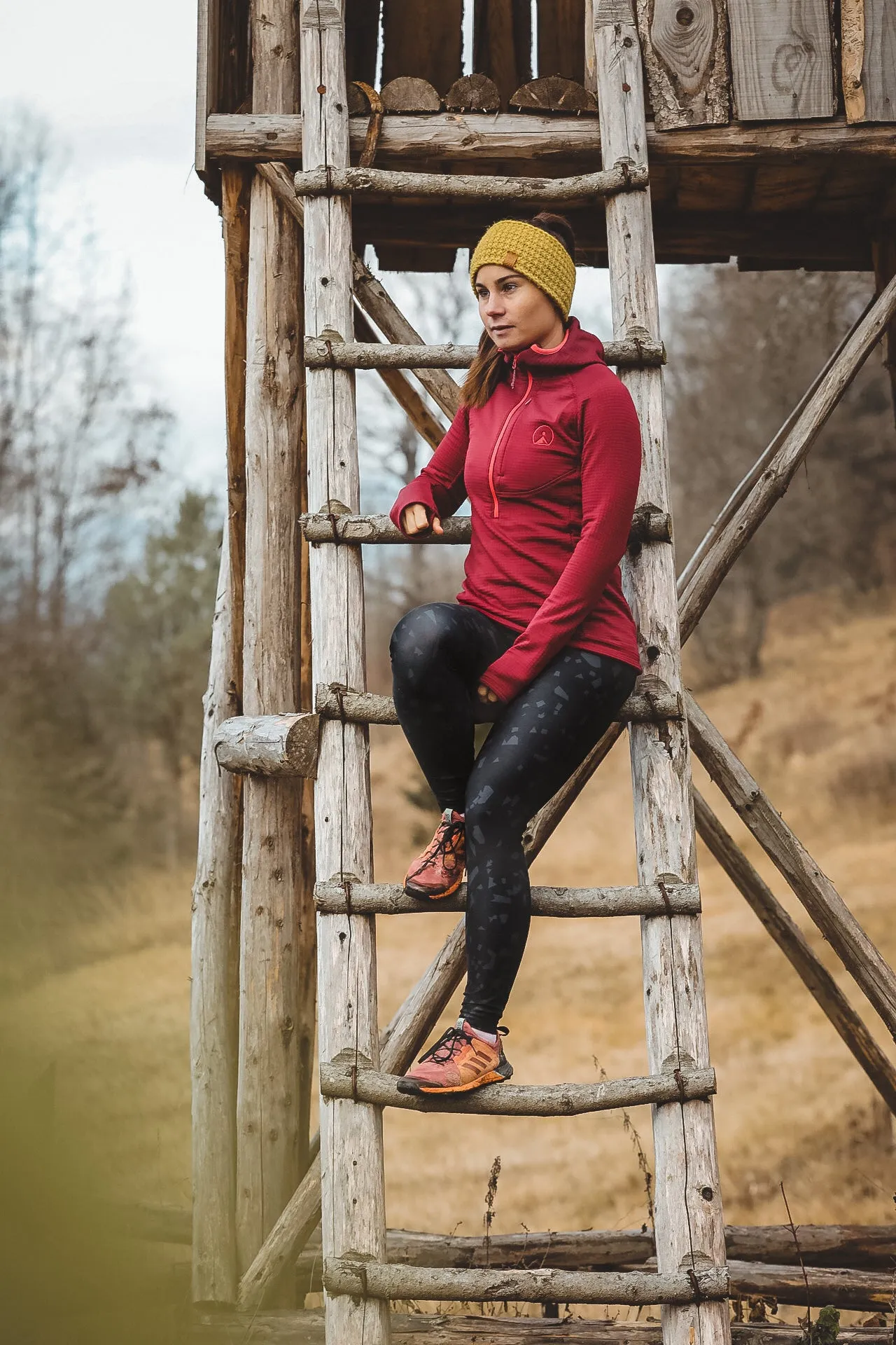 Hiker Leggings Black Terrazzo