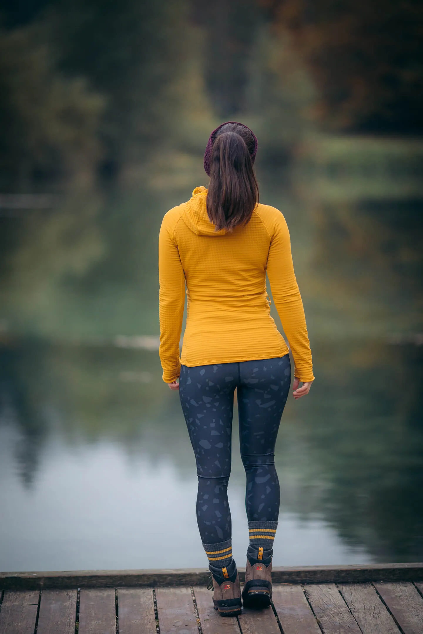 Hiker Leggings Black Terrazzo