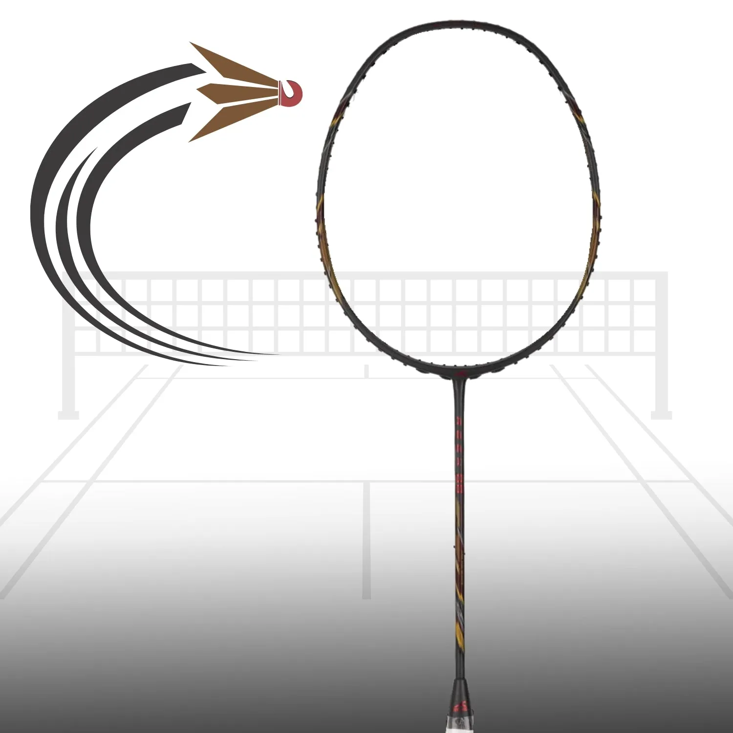 Hundred Rock 88 Carbon Fibre Strung Badminton Racquet