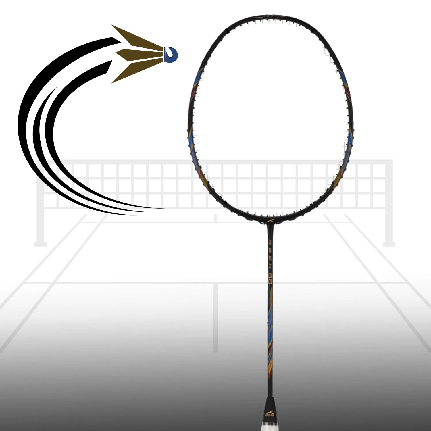 Hundred Rock 88 Carbon Fibre Strung Badminton Racquet