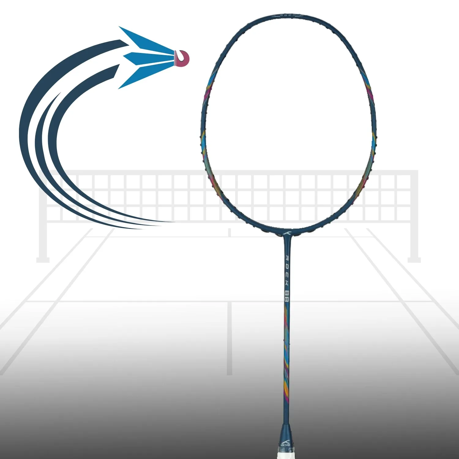 Hundred Rock 88 Carbon Fibre Strung Badminton Racquet