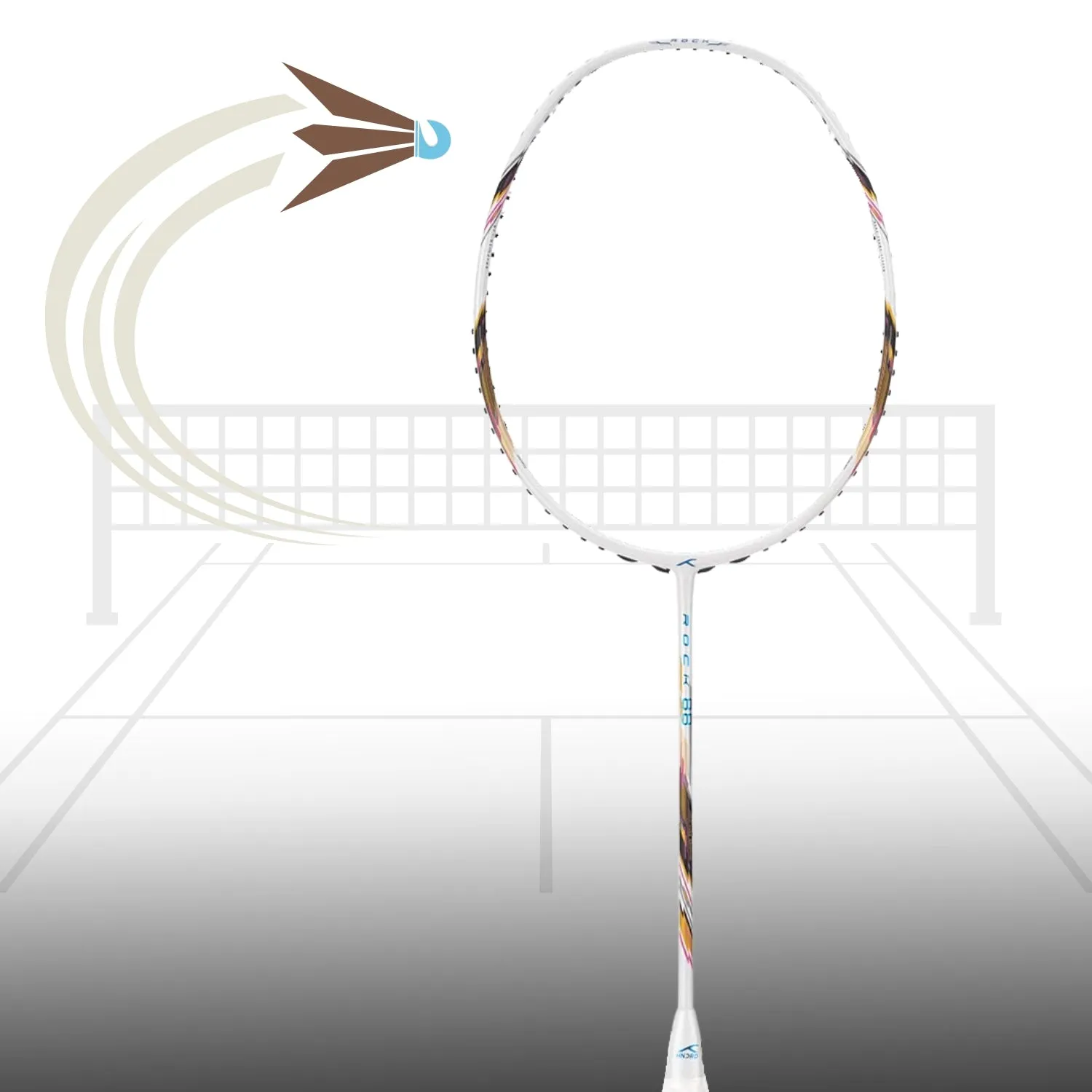 Hundred Rock 88 Carbon Fibre Strung Badminton Racquet