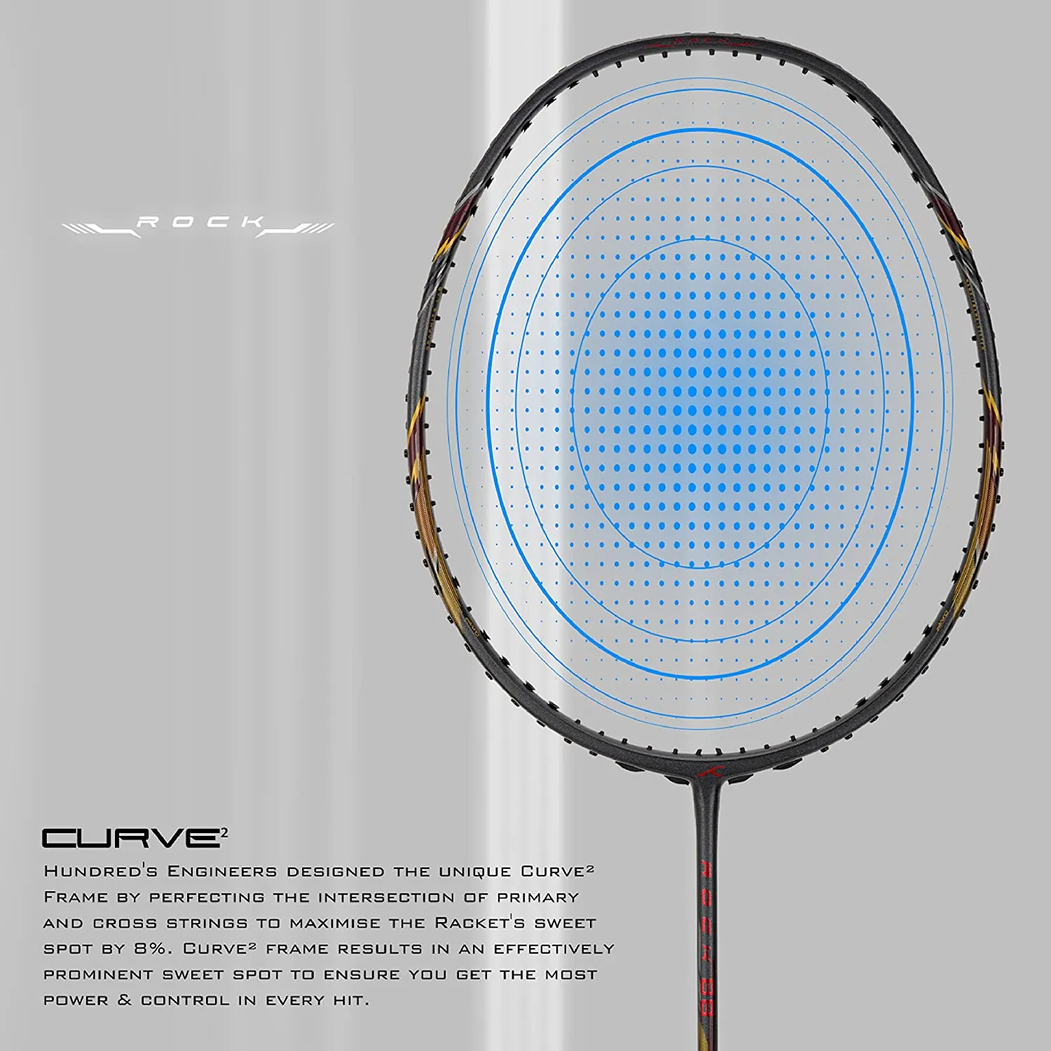 Hundred Rock 88 Carbon Fibre Strung Badminton Racquet