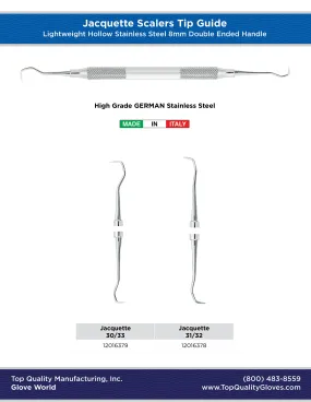 Jacquette Scaler - Double Ended 8 mm Hollow Light Weight Handle