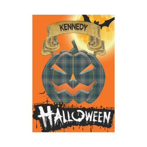 Kennedy Modern Tartan Jack O' Lantern Garden Flag / Halloween Home Decor NN8