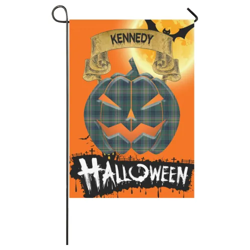 Kennedy Modern Tartan Jack O' Lantern Garden Flag / Halloween Home Decor NN8