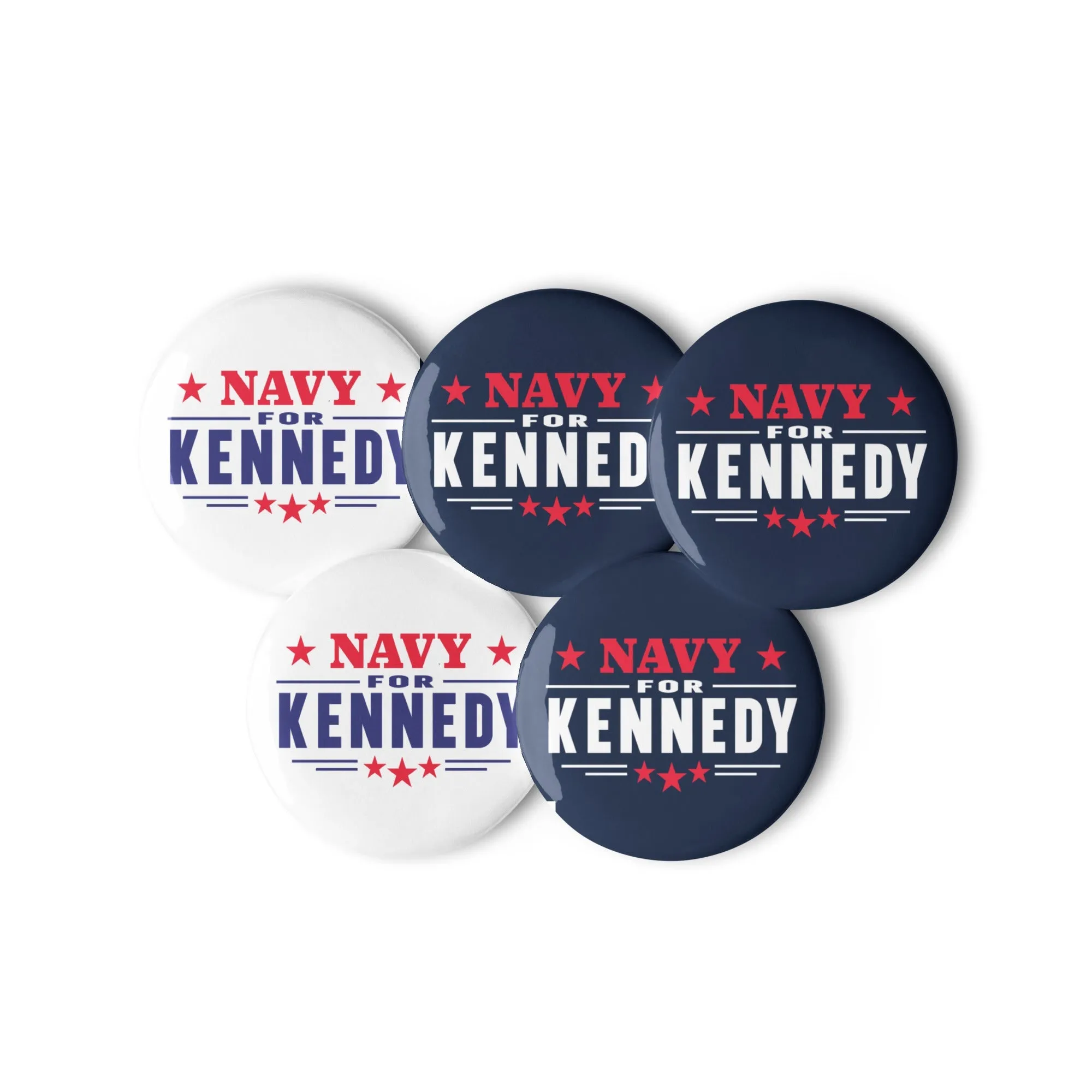 Navy for Kennedy Buttons (5 Buttons)