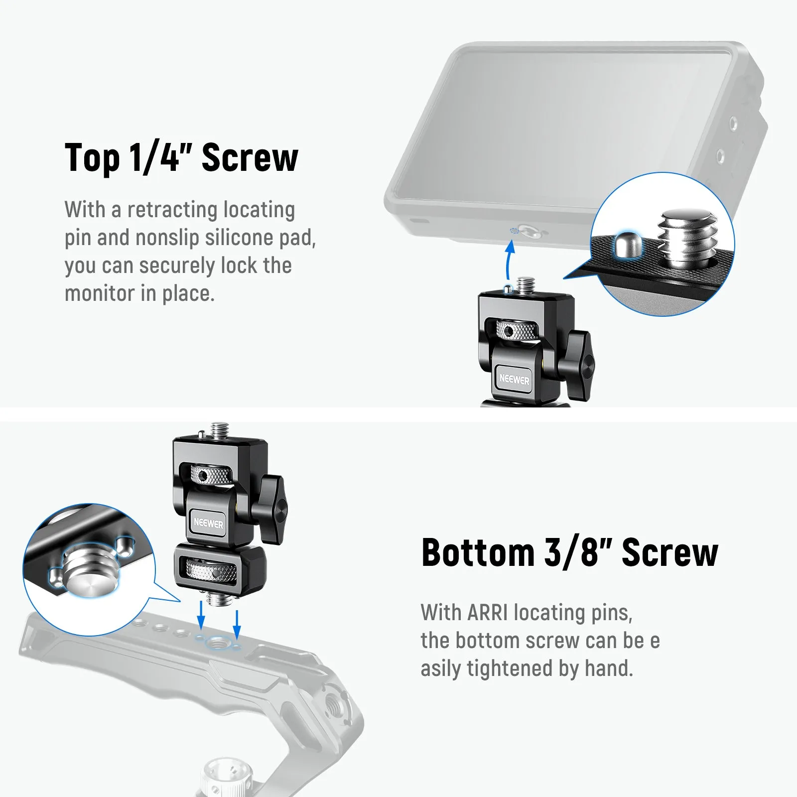 NEEWER MA004 Camera Monitor Mount With ARRI Locating