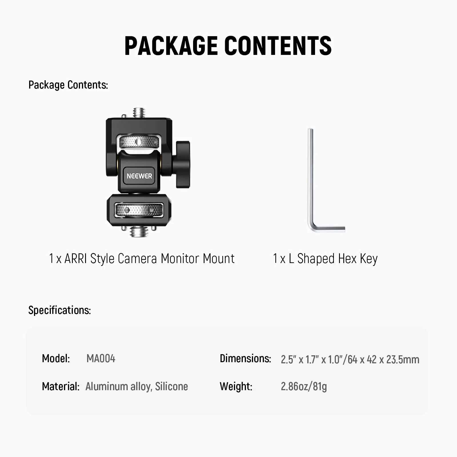 NEEWER MA004 Camera Monitor Mount With ARRI Locating