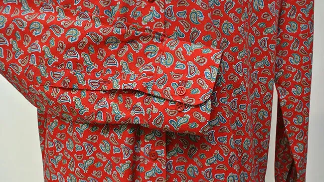 Paisley Shirt | 60s Vintage Style Red Paisley Mod Shirt