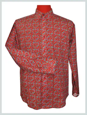 Paisley Shirt | 60s Vintage Style Red Paisley Mod Shirt